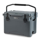 25 QT Hard Cooler With Aluminum Handle and Integrated Cup Holders-Gray