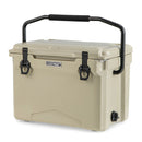 25 QT Hard Cooler With Aluminum Handle and Integrated Cup Holders-Tan