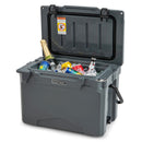 25 QT Hard Cooler With Aluminum Handle and Integrated Cup Holders-Gray