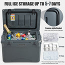 25 QT Hard Cooler With Aluminum Handle and Integrated Cup Holders-Gray