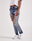 Smoke Rise Itzel High-Rise Straight Leg Ripped Jeans