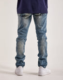 Smoke Rise Wave Effect Basic Slim Denim