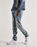 Smoke Rise Stacked Flare With Zipper Jeans