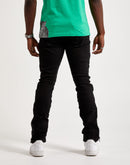 Smoke Rise Stacked Flare With Zipper Jeans