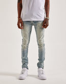 Smoke Rise Slim Wave Effect Jeans