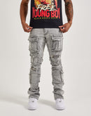 Smoke Rise Utility Pocket Stacked Flare Denim Jeans