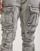 Smoke Rise Utility Pocket Stacked Flare Denim Jeans