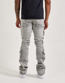 Smoke Rise Utility Pocket Stacked Flare Denim Jeans