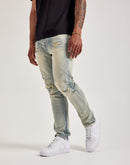 Smoke Rise Vintage Wash Distressed Slim Denim Jeans
