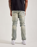 Smoke Rise Vintage Wash Distressed Slim Denim Jeans