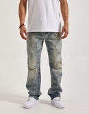 Smoke Rise Rip & Repair Straight Denim Jeans