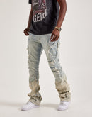Smoke Rise Flame Rip & Repair Distressed Stacked Denim Jeans