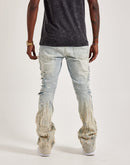 Smoke Rise Flame Rip & Repair Distressed Stacked Denim Jeans