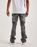 Smoke Rise Rhinestone Spider Stacked Denim Jeans
