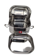 TABAKH Square Stainless Steel Food Pack / Lunch Box Size