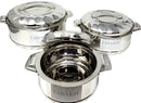 TABAKH Stainless Steel Hot Pot Food Insulated Casserole Double Wall 3pc Set