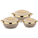 TABAKH Dignity Insulated Hot Pot Set 3pc (2500-3500-5000ml) Beige