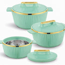 TABAKH Fancy Insulated Casserole Hot Pot Hot Pack Food Warmer 3 Pieces Set, 2500ml+3500ml+5000ml