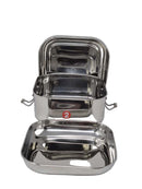 TABAKH Square Stainless Steel Food Pack / Lunch Box Size
