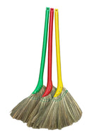 TABAKH Vietnam Hand Made Straw Soft Broom with Colored Handle 12" Head Width, 40" Overall Length 1 pc