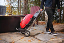TravelQ™ 285X Portable Propane Gas Grill and Scissor Cart with Griddle, Red