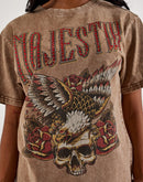 Majestik Skull Flowers Tee