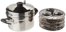 TABAKH Stainless Steel Cooker w/ 4-Rack Hawkins Type Idli Stand, Makes 12 Idlis