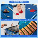 10-in-1 Combo Game Table Set With Table Tennis  Basketball  Soccer-Blue