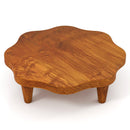 16 Inches Teak Wood Pedestal Stand for Aroma and Snacks