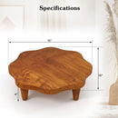 16 Inches Teak Wood Pedestal Stand for Aroma and Snacks