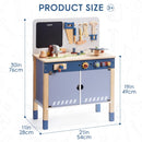 Wooden Toy Workbench - Misty Blue