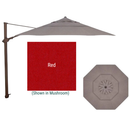 Treasure Garden, 11.5 Foot Aluminum Manual Octagon Cantilever Umbrella, Red on Bronze
