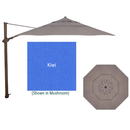 Treasure Garden, 11.5 Foot Aluminum Manual Octagon Cantilever Umbrella, Sky on Bronze