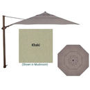 Treasure Garden, 11.5 Foot Aluminum Manual Octagon Cantilever Umbrella, Khaki on Bronze