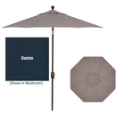 Treasure Garden, 7.5 Foot Aluminum Crank Lift Octagon Market Umbrella, Denim on Bronze
