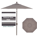 Treasure Garden, 7.5 Foot Aluminum Crank Lift Octagon Market Umbrella, Richmond Stone Stripe on Bronze