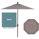 Treasure Garden, 7.5 Foot Aluminum Crank Lift Octagon Market Umbrella, Aquatic on Bronze