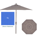 Treasure Garden, 9 Foot Double Vent Crank Lift Round Market Umbrella, Sky on Bronze