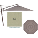 Treasure Garden, 13 Foot Aluminum Manual Lift Octagon Cantilever Umbrella, Khaki on Bronze
