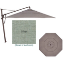 Treasure Garden, 13 Foot Aluminum Manual Lift Octagon Cantilever Umbrella, Silver on Bronze