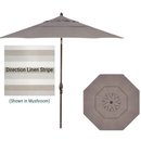 Treasure Garden, 9 Foot Double Vent Crank Lift Round Market Umbrella, Direction Linen Stripe on Bronze