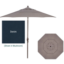 Treasure Garden, 11 Foot Double Vent Crank Lift Round Market Umbrella, Denim on Bronze