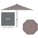 Treasure Garden, 11 Foot Double Vent Crank Lift Round Market Umbrella, Boulder on Bronze