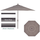 Treasure Garden, 11 Foot Double Vent Crank Lift Round Market Umbrella, Stone Stripe on Bronze