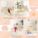 3-in-1 Climbing Set Foldable and Adjustable Kids Triangle Set-Multicolor