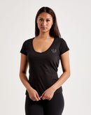 True Religion Crystal Logo Slim V-Neck Tee