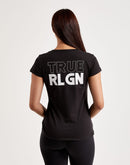 True Religion Crystal Logo Slim V-Neck Tee