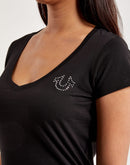 True Religion Crystal Logo Slim V-Neck Tee
