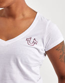 True Religion Crystal Logo Slim V-Neck Tee