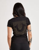 True Religion Crystal Logo V-Neck Tee